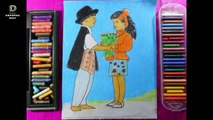 How to draw  Valentine's Day_Promise Day_Rose Day_Propose Day step by step with oil pastels ( 119)