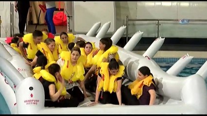 THY Kabin Memurlarına Havuzda Eğitim Verildi