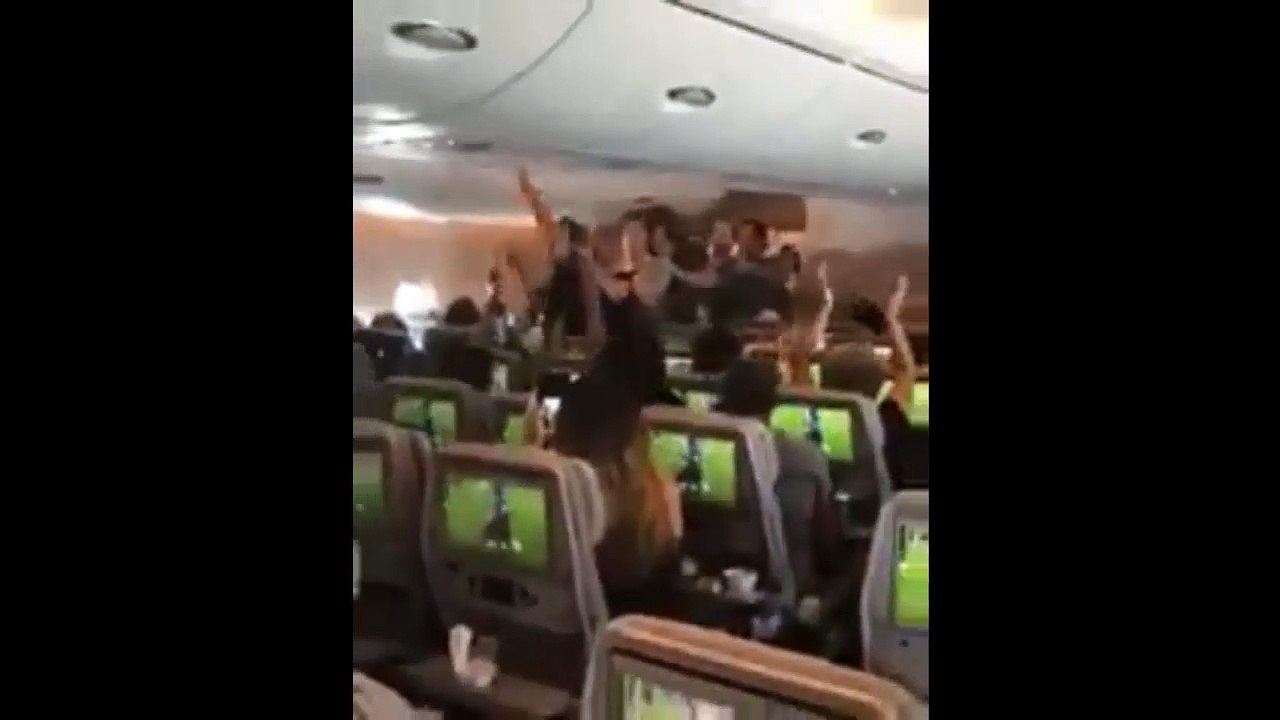 Airplane in France when they win the world cup 2018 Russia