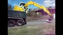 Excellent Driver Knows How Down the Crane from other Lifting Bus