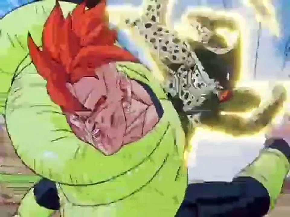 Dragonball Z Kai: Android 16 uses Hells Flash on Cell.