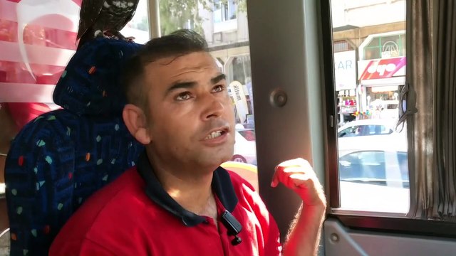 Yaralı bulduğu güvercinle direksiyon sallıyor - KAHRAMANMARAŞ