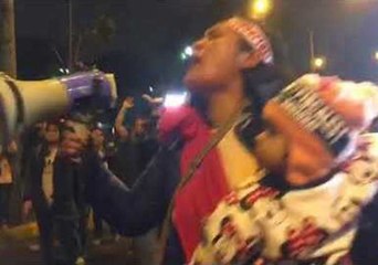 Riot Police Drench Anti-Corruption Protesters With Water in Lima
