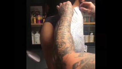 hot body  ruined with a bad tattoo