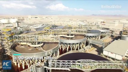 Aerial view of China-invested Husab Uranium Mine in Namibia