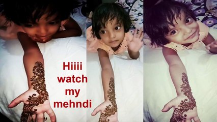 KIDS MEHNDI DESIGN / Mehndi design on cute BABY hand | by piyu