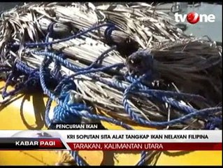 KRI Soputan Sita Alat Tangkap Ikan Nelayan Filipina