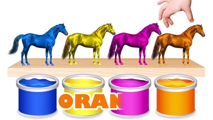 Horse Colourful Colour Song For Children Rhymes || Animated Nursery Rhymes