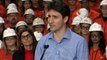 Prime Minister Trudeau delivers remarks at the ArcelorMittal Dofasco steel plant