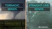 Difference between tornadic winds and straight-line winds