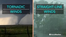 Difference between tornadic winds and straight-line winds