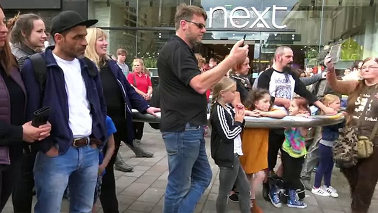 Clanadonia perform Last of the Mohicans in Perth City centre during Medieval Fayre Aug 2017