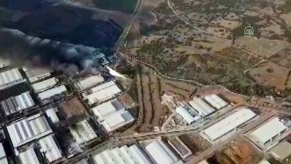 Köpük fabrikasında yangın havadan görüntülendi (2) - ANTALYA