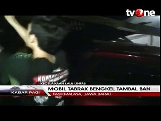 Belum Mahir Mengemudi, Mobil Tabrak Bengkel dan Warga