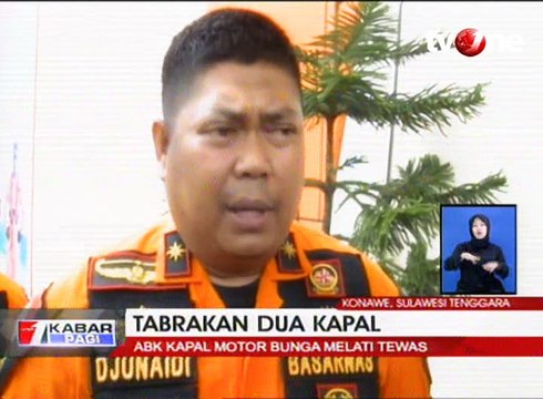 Dua Kapal Tabrakan di Perairan Konawe, Satu ABK Tewas