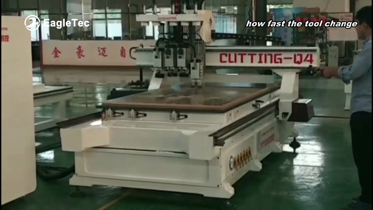 CNC Wood Cutting ATC Pneumatic Cylinder Machine Change Tools Review