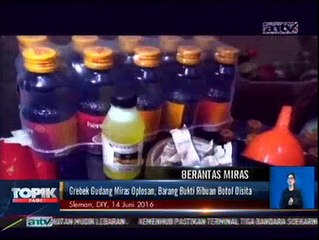 Gerebek Gudang Miras Oplosan, Polisi Sita Ribuan Botol