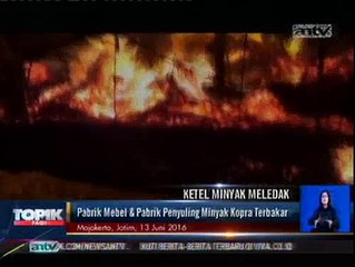 Ketel Minyak Meledak, 2 Pabrik Terbakar Habis