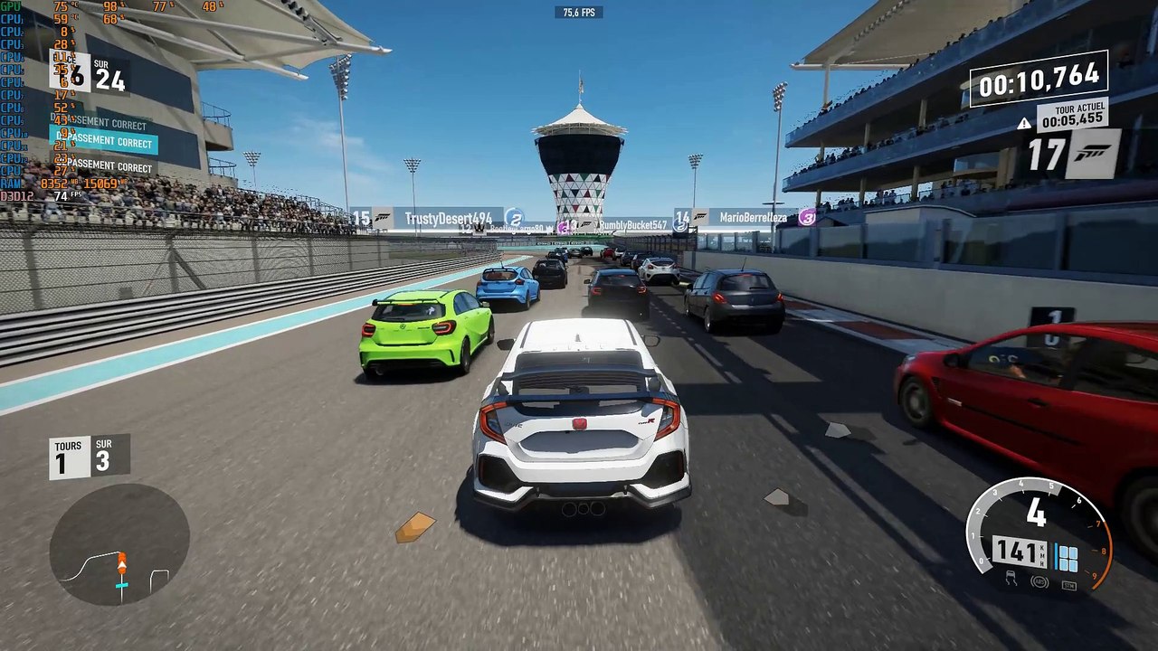 BENCHMARK FORZA MOTORSPORT 7 RYZEN5 1600 GTX 1060 6GB