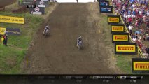 Romain Febvre passes Gautier Paulin and Jeremy Van Horebeek - MXGP of Czech Republic 2018