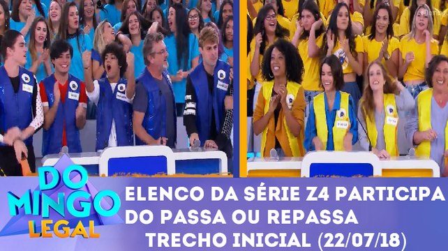Elenco da série Z4 no Passa ou Repassa do Domingo Legal (22/07/18) (Trecho) | SBT