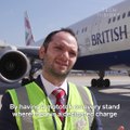 We used British Airways’ new electric robot to move a 130-ton airplane around a runway.