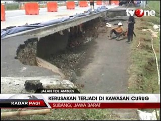 Hujan Deras, Jalan Tol Cipali Amblas Hingga 15 Meter