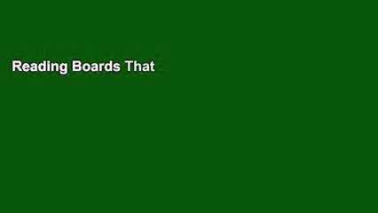 Reading Boards That Make a Difference: A New Design for Leadership in Nonprofit and Public