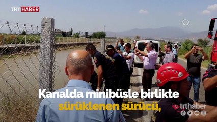 Aydın'da minibüs sulama kanalına devrildi