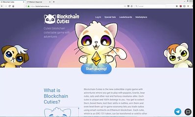 Blockchain Cuties is Cutest blockchain collectable game with adventures