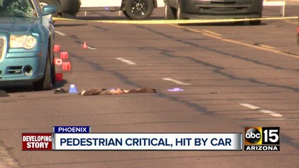 Pedestrian seriously hurt after being struck by car in Phoenix