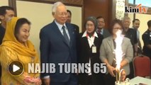 Rosmah surprises Najib with birthday cake at Parliament lobby