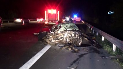 TEM Otoyolunda Yoldan Çıkan Araç Karşı Şeride Geçti: 1 Ölü, 1 Yaralı