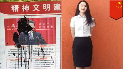 ライブ配信中習近平のポスターに墨汁かけた女性 消える - トモニュース