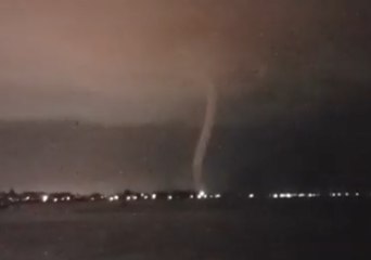 Tornado Moves Along Davao Coastline Destroying Homes in Philippines