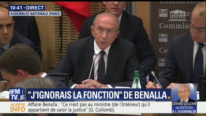 "Je n'ai jamais évoqué la situation d'Alexandre Benalla avec le président de la République", déclare Gérard Collomb