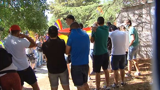 Manifestación republicana en el Valle de los Caídos por la exhumación de Franco