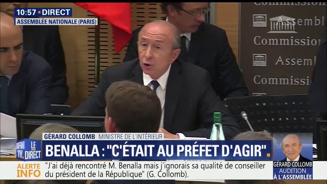 "Je n'avais jamais entendu parler des faits reprochés à Alexandre Benalla avant", affirme Gérard Collomb