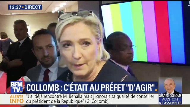 Audtion de Collomb: Il n'a rien vu, il n'est au courant de rien car tout cela relève du cabinet du président de la République , estime Marine Le Pen