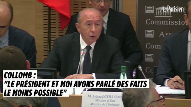 Affaire Benalla : Collomb dit en avoir parlé le moins possible avec Macron, rires dans l'assistance