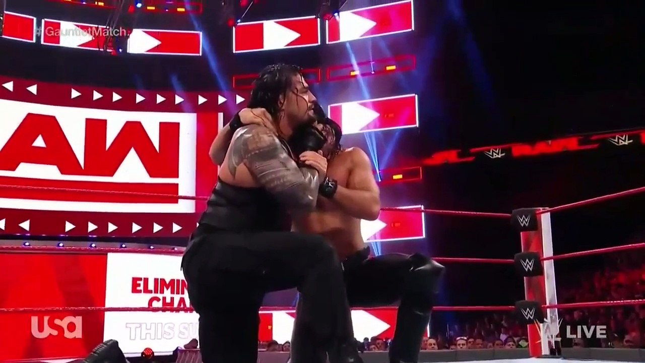 Full Match Roman Reings vs Seth Rollins  WWE RAW 19th February 2018 ( 720 X 1280 )