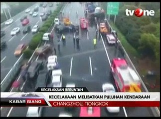 Puluhan Kendaraan di Tiongkok Terlibat Kecelakaan Beruntun