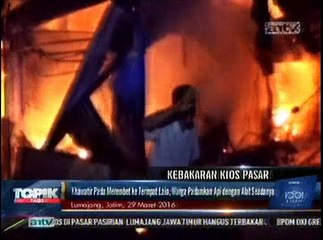 Puluhan Kios Pasar Pasirian Habis Terbakar