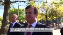 Five Witnesses Granted Immunity in Paul Manafort Trial