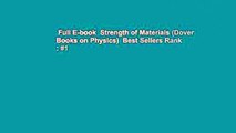 Full E-book  Strength of Materials (Dover Books on Physics)  Best Sellers Rank : #1