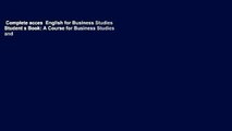 Complete acces  English for Business Studies Student s Book: A Course for Business Studies and