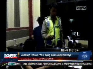 Anggota Geng Motor Tabrak Polisi yang Akan Menangkapnya
