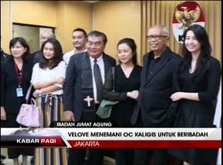 Velove Vexia Temani Ayah Beribadah di Gedung KPK