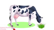 Learn Colors with Surprise Eggs Milk Bottles for Kids #z   Colours with Animal Cow for Children