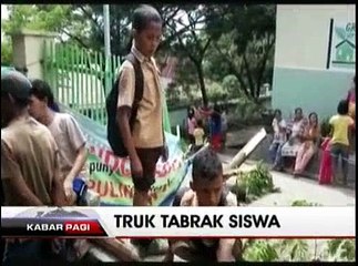 Truk Pengangkut Pasir Tabrak Dua Anak Kembar